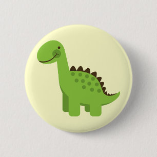 Cute Green Dinosaur 6 Cm Round Badge