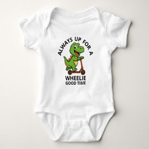 Cute Green Dinosaur  Baby Bodysuit