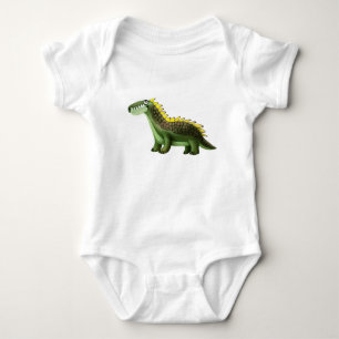 Cute Green Dinosaur Baby Bodysuit - Adorable Dino 