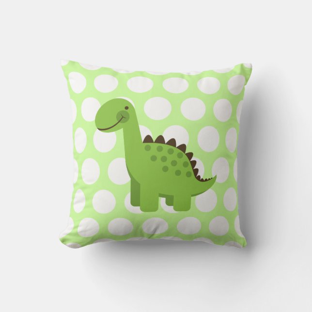 Cute Green Dinosaur Cushion (Front)