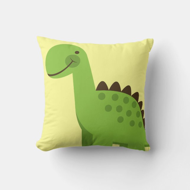 Cute Green Dinosaur Cushion (Front)
