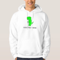 Cute Green Dinosaur Drawing Custom Text