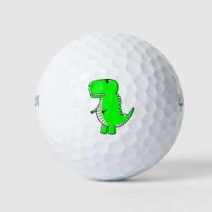 Cute Green Dinosaur Drawing Golf Balls