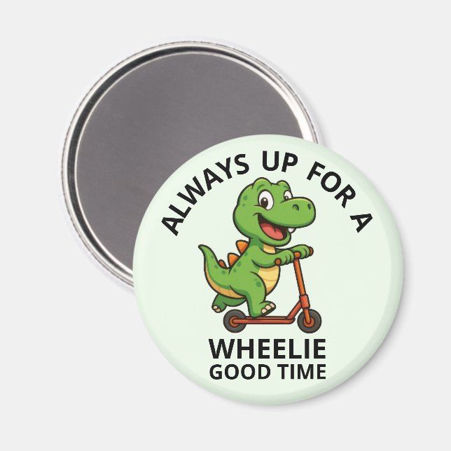 Cute Green Dinosaur Magnet (Front/Back)