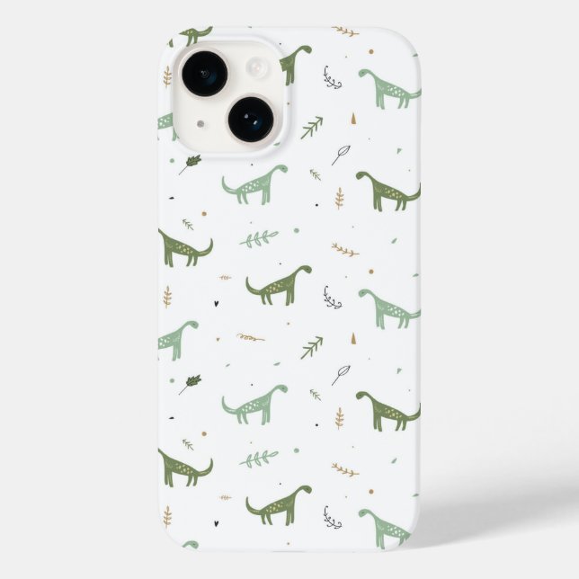 Cute Green Dinosaur Pattern Case-Mate iPhone Case (Back)