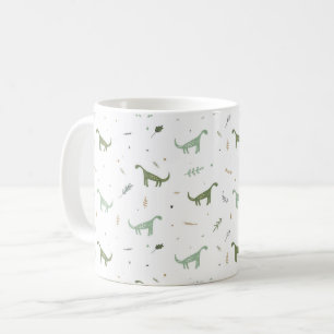 Cute Green Dinosaur Pattern Coffee Mug