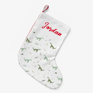 Cute Green Dinosaur Pattern Small Christmas Stocking