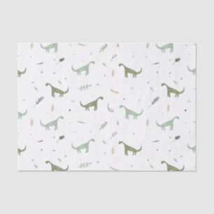 Cute Green Dinosaur Pattern Tissue Paper