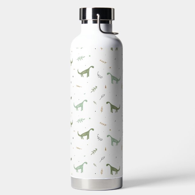 Cute Green Dinosaur Pattern Water Bottle (Left)