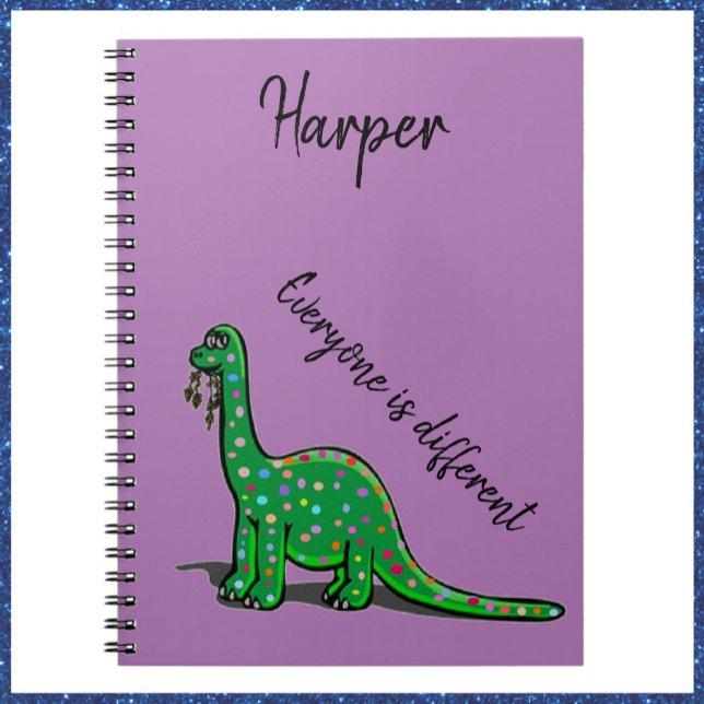 Cute Green Dinosaur Purple Notebook (Creator Uploaded)