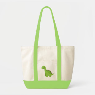 Cute Green Dinosaur Tote Bag