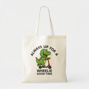 Cute Green Dinosaur Tote Bag