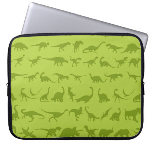 Cute Green Dinosaurs Patterns for Boys Laptop Sleeve
