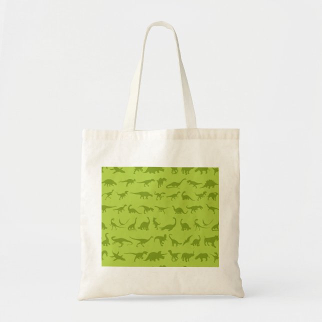 Cute Green Dinosaurs Patterns for Boys Tote Bag (Front)