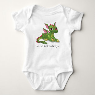 Cute Green Dragon Baby Bodysuit
