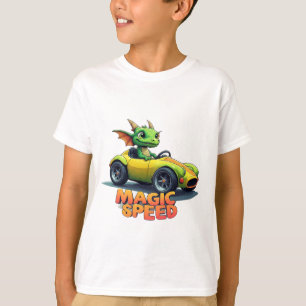 🚗 Cute Green Dragon Classic Car Ride 🐾 T-Shirt