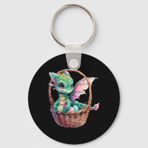 Cute Green Dragon Easter Egg Hunt Eggs Basket Love Key Ring