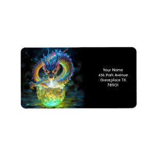 Cute Green Dragon Egg Label