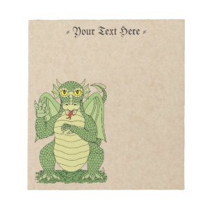 Cute Green Dragon Notepad