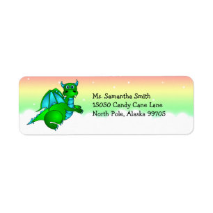 Cute Green Dragon Return Address Label