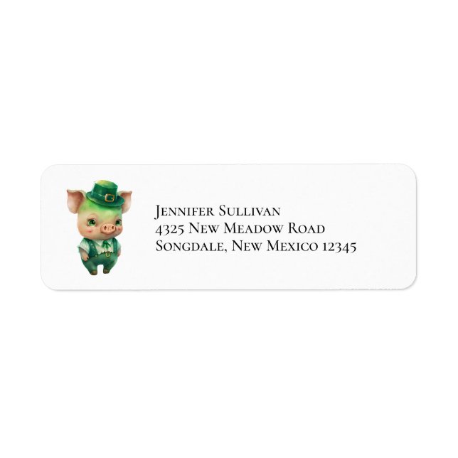 Cute Green Fairytale Pig in Fancy Attire (Front)