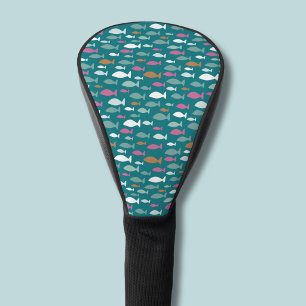 Cute green fish pattern golf head cover
