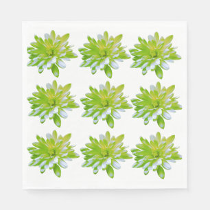 Cute green floral green flower green daisy napkin