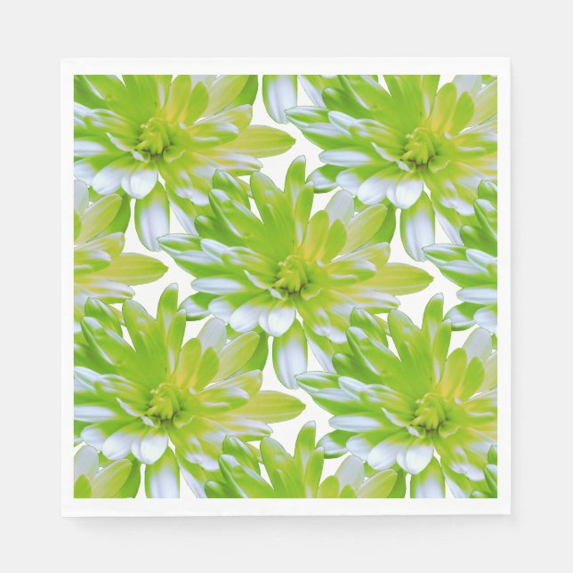 Cute green floral green flower green daisy napkin (Front)