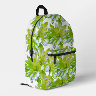 Cute green floral green flower green daisy printed backpack
