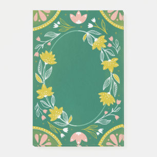 Cute green floral pattern. Botanical greenery Post-it Notes
