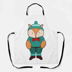Cute green fox apron