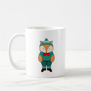 Cute green fox coffee mug