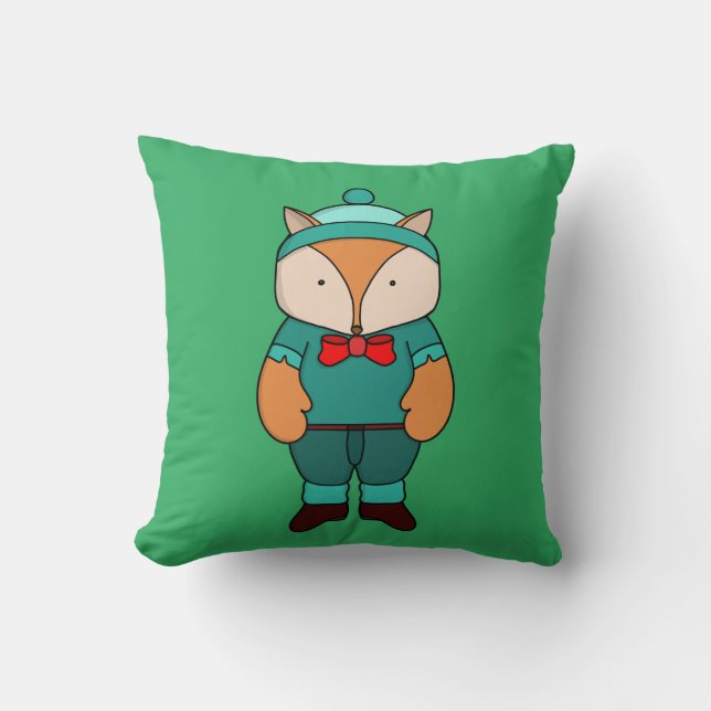 Cute green fox cushion (Front)