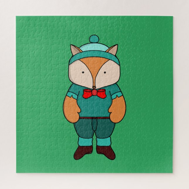 Cute green fox jigsaw puzzle (Vertical)