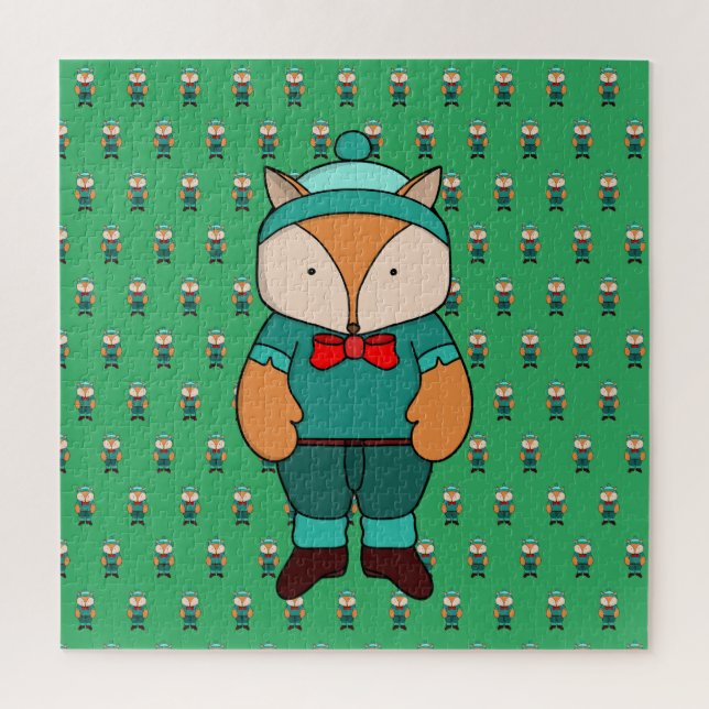 Cute green fox jigsaw puzzle (Vertical)