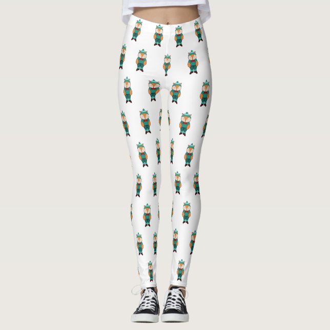 Cute green fox leggings (Front)