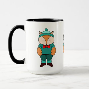 Cute green fox mug