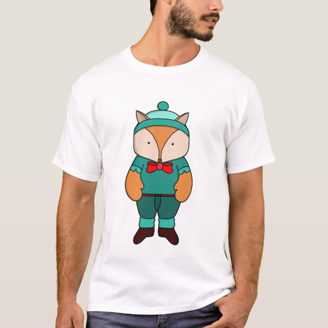 Cute green fox T-Shirt (Front)