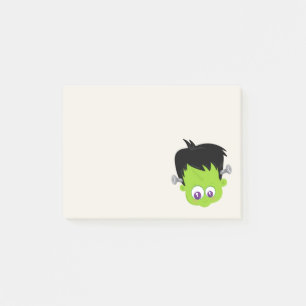 Cute Green Frankenstein Monster face Halloween Post-it Notes