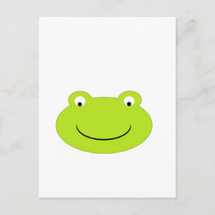 Cute Green Frog Face Postcard