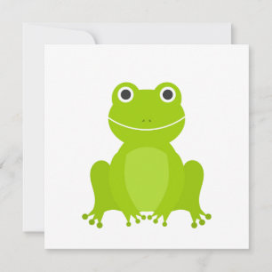Cute green frog invitation