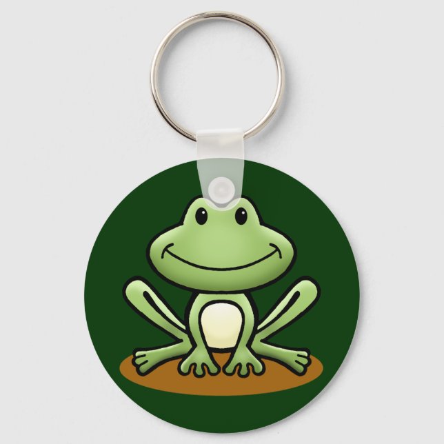 Cute Green Frog Key Ring (Front)