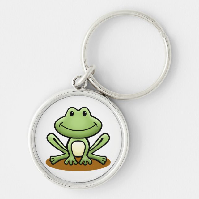 Cute Green Frog Key Ring (Front)