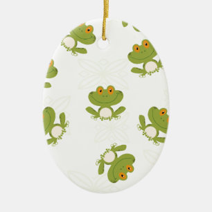 Cute Green Frog Pattern Ceramic Tree Decoration