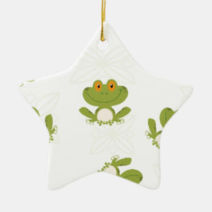 Cute Green Frog Pattern Ceramic Tree Decoration