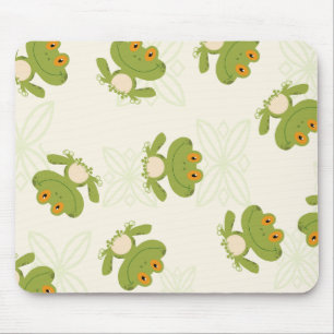 Cute Green Frog Pattern Mouse Mat