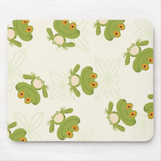 Cute Green Frog Pattern Mouse Mat (Front)