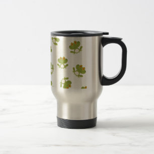 Cute Green Frog Pattern Travel Mug