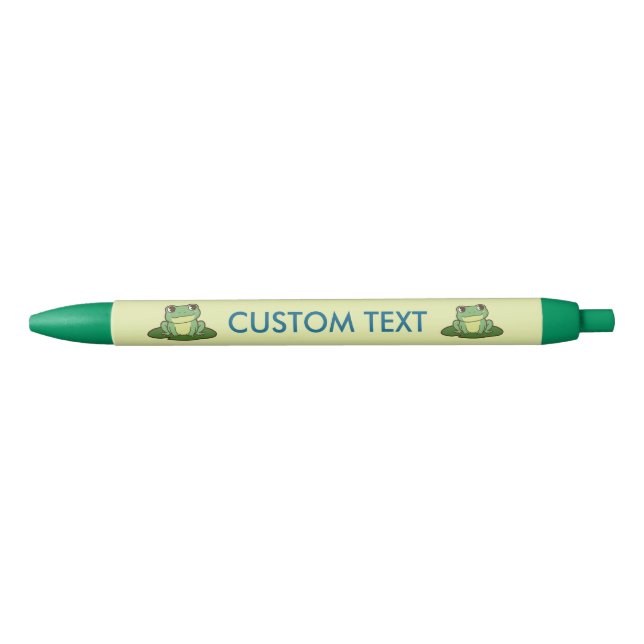 Cute Green Frog Personalised Pen (Front)
