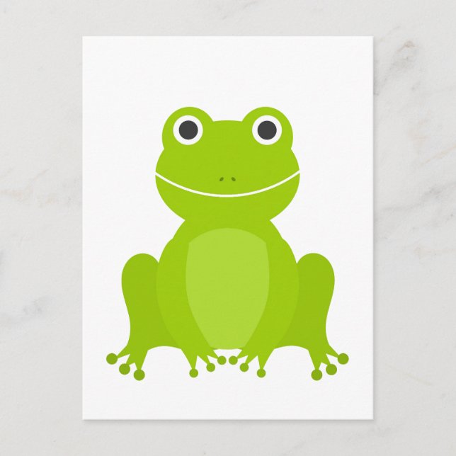Cute green frog postcard (Front)